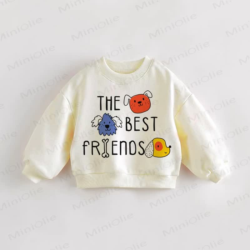 THE BEST FRIENDS Baby Toddler Dogs Sweatshirt - Cream - 3-5T - image 1