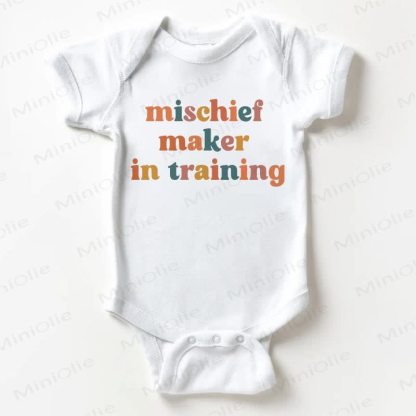 MISCHIEF MAKER IN TRAINING Baby White Bodysuit - White - 18-24M - image 1