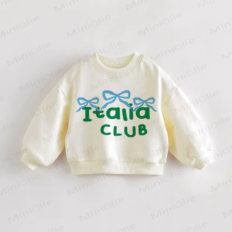 ITALIA CLUB Baby Toddler Bows Sweatshirt - Cream - 3-5T - image 1