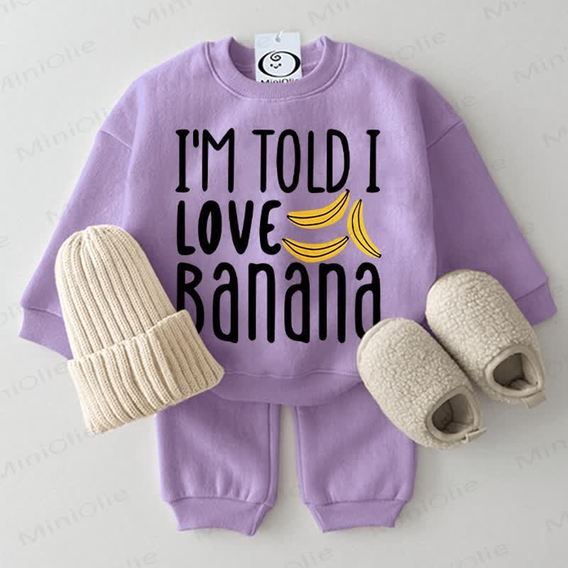 I'M TOLD I LOVE BANANA Baby 2-piece Purple Set - Purple - 2-3T - image 1