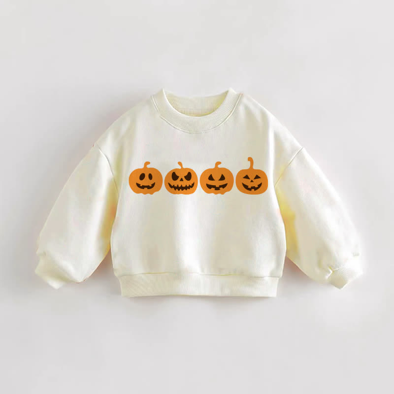 Baby Toddler Halloween Pumpkin Sweatshirt - Cream - 3-5T - image 1