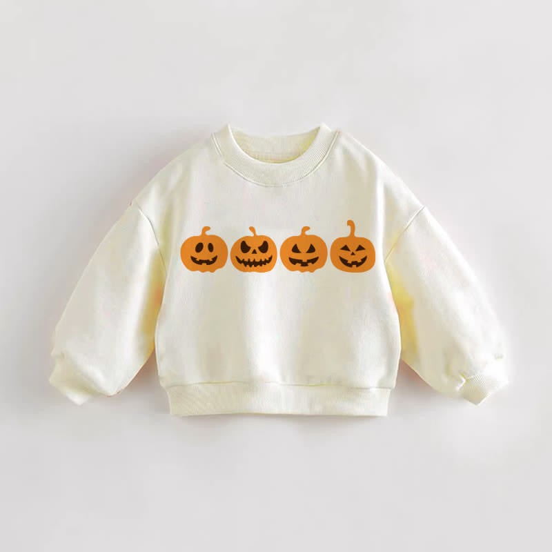 Baby Toddler Halloween Pumpkin Sweatshirt - Cream - 3-5T - image 1