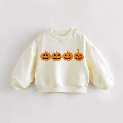 Baby Toddler Halloween Pumpkin Sweatshirt - Cream - 3-5T - image 1