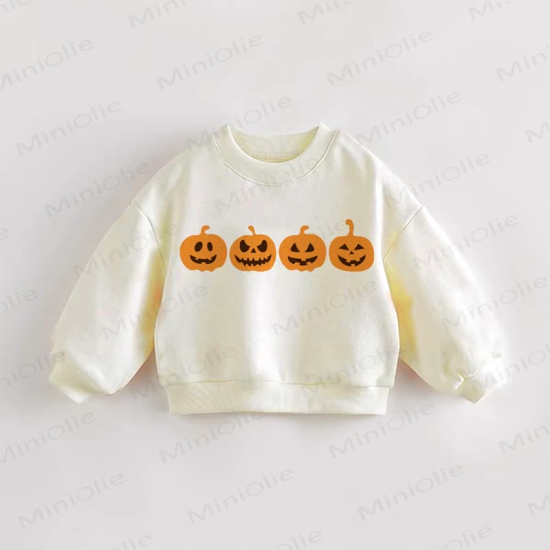 Baby Toddler Halloween Pumpkin Sweatshirt - Cream - 3-5T - image 1