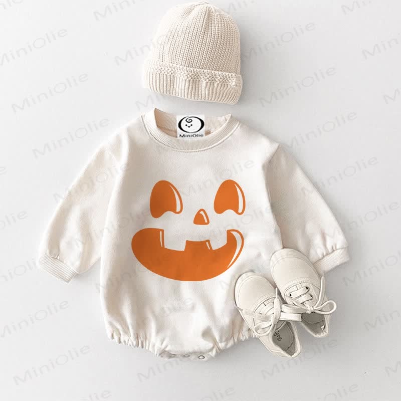 Baby Smile Pumpkin White Bodysuit - White - 18-24M - image 1