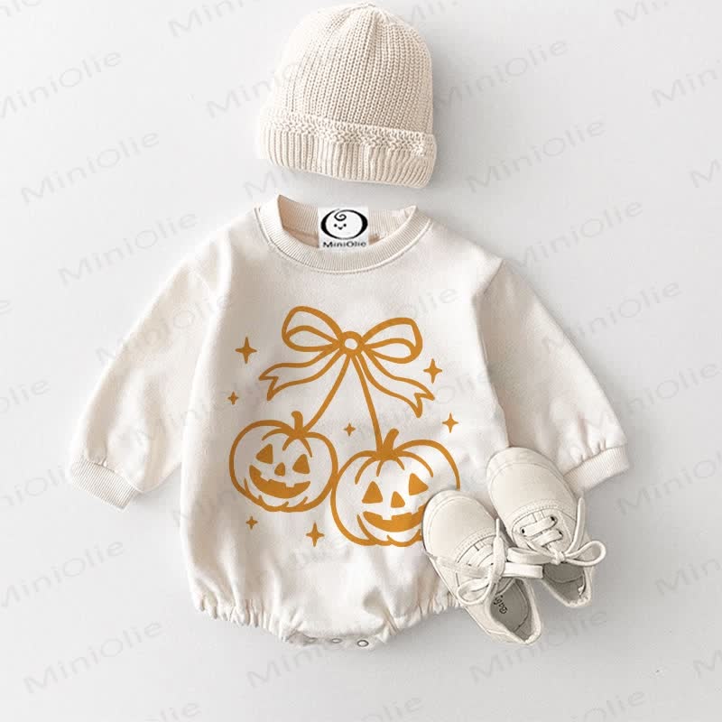 Baby Bow Pumpkin White Bodysuit - White - 18-24M - image 1