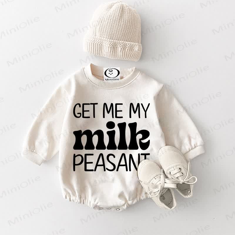 GET ME MY MILK PEASANT Baby White Bodysuit - White - 18-24M - image 1