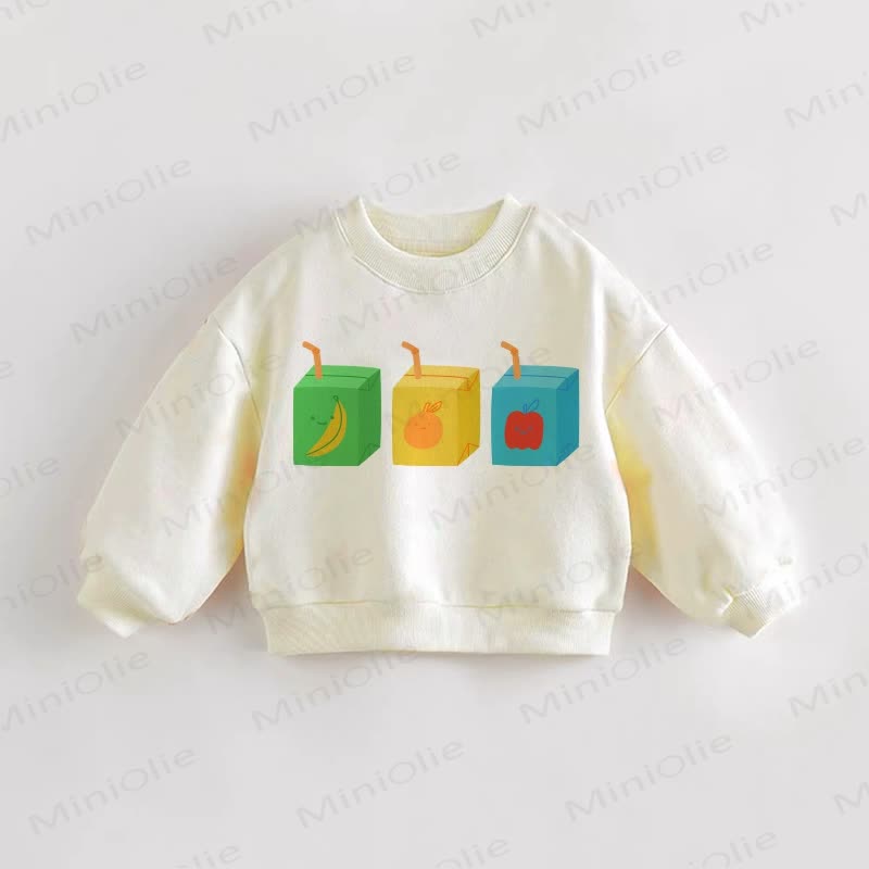 Baby Toddler Fruit Juice Sweatshirt - Cream - 3-5T - image 1