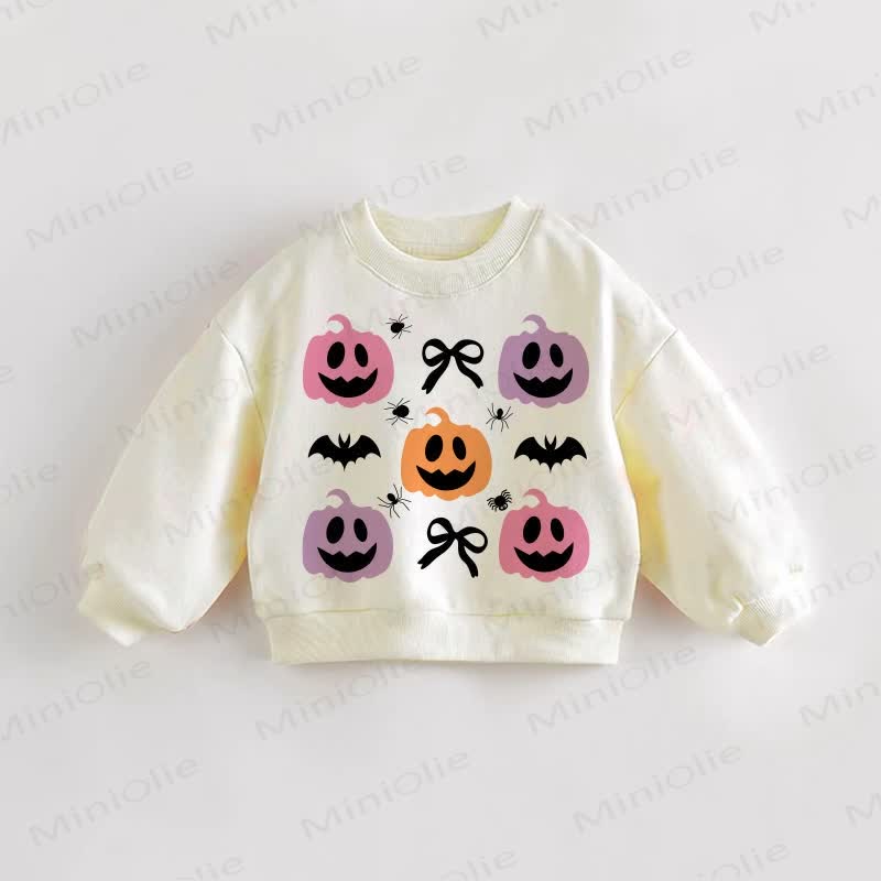 Baby Toddler Halloween Pumpkin Sweatshirt - Cream - 3-5T - image 1