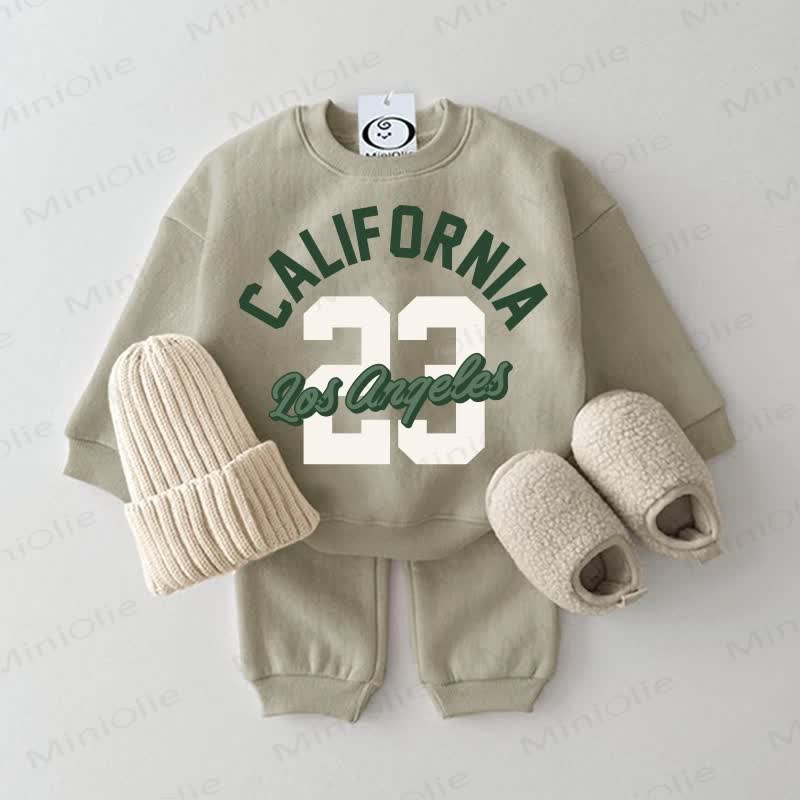 CALIFORNIA LOS ANGELES 23 Baby Sweatsuit 2-piece Set - Grey Green - 2-3T - image 1