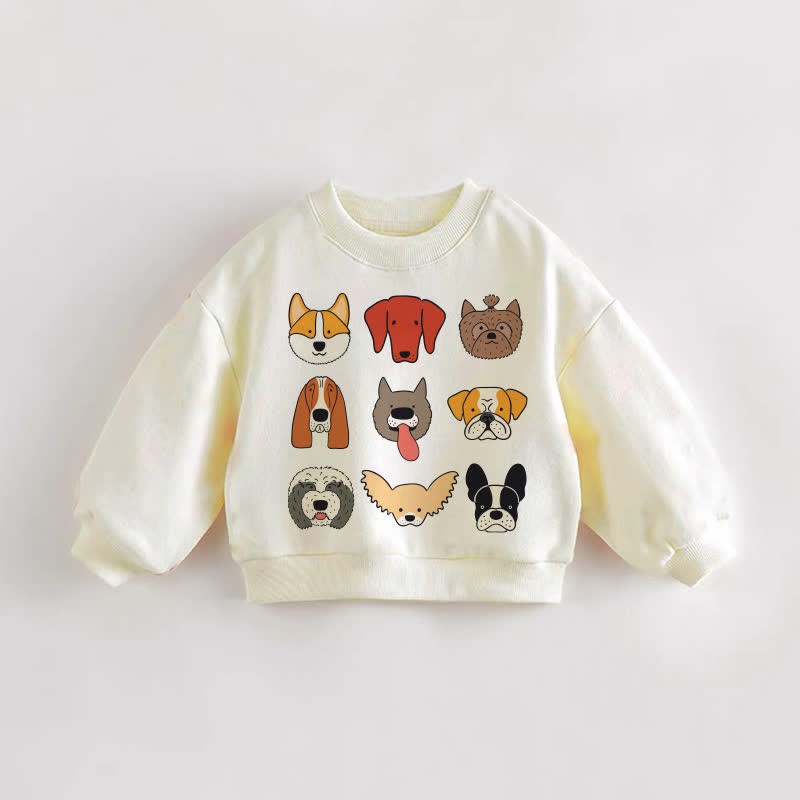 Baby Toddler Cute Dogs Sweatshirt - Cream - 3-5T - image 1
