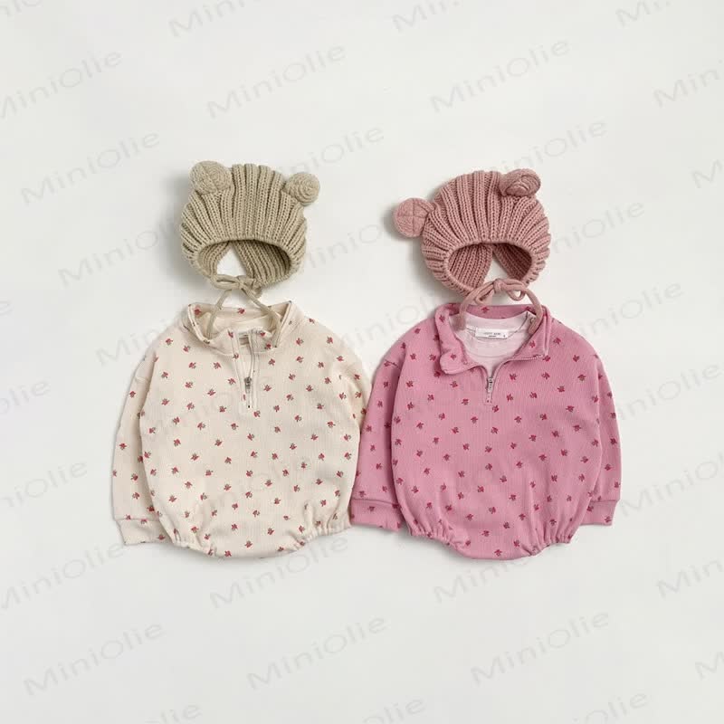 Baby Rose Waffle Bodysuit - image 1