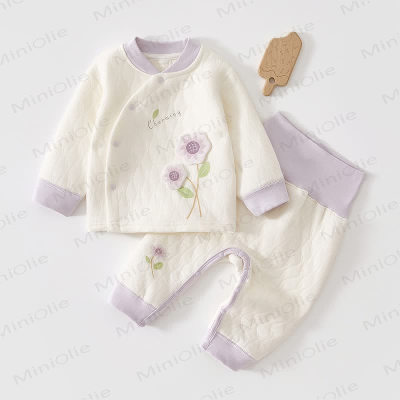 CHARMING Baby 2-Piece Flower Quilted Set - Purple - 18-24M - image 1