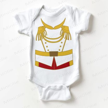 Baby Prince Uniform Printed White Bodysuit - White - 18-24M - image 1