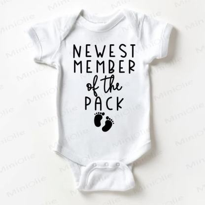 NEWEST MEMBER OF THE PACK Baby Bodysuit - White - 18-24M - image 1