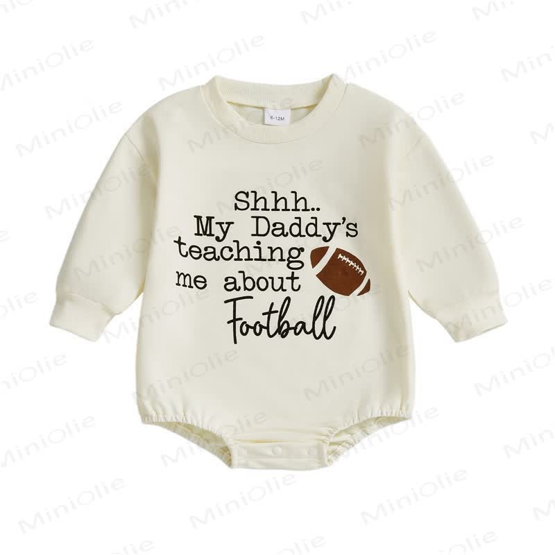  MY DADDY'STEACHING ME ABOUT FOOTBALL Baby Bodysuit - Beige - 12-18M - image 1