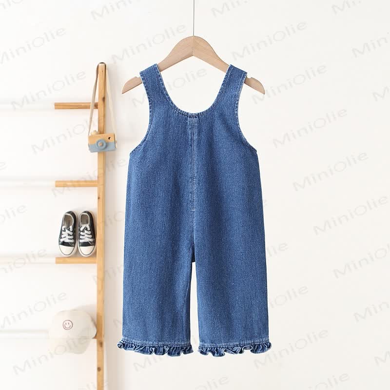 Toddler Cherry Embroidered Pocket Overalls - image 2