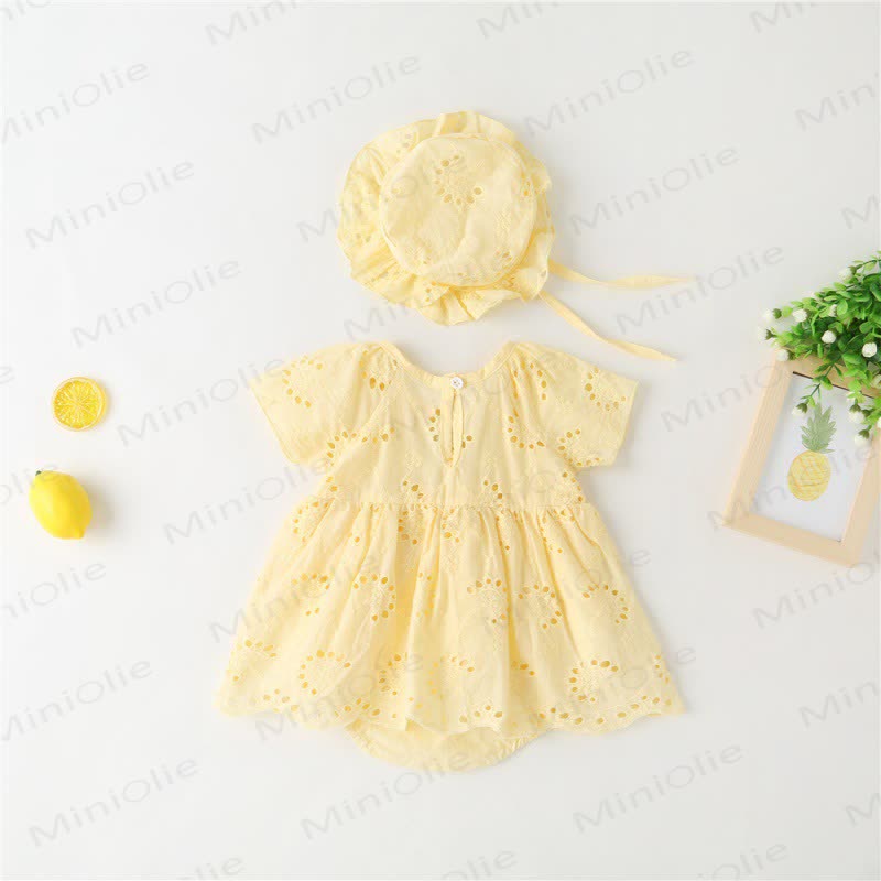 Baby Cherry Skirted Bodysuit with Hat - image 2