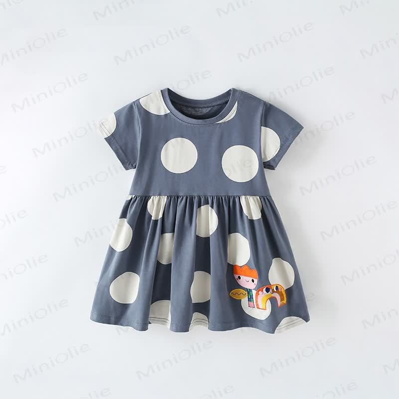 Toddler Dots Flower Rainbow Grey Dress - Grey - 12Y - image 1