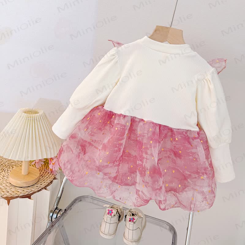 Baby Toddler Bow Glitter Tulle Dress - image 2