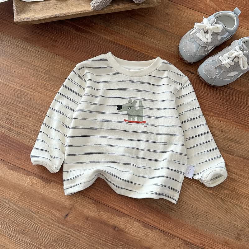 FASHIONABLE Baby Dog Striped T-Shirt - Stripe - 2-3T - image 2