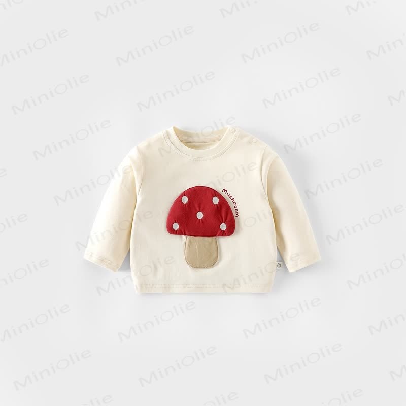 Baby Toddler Mushroom Patch T-Shirt - Beige - 5-7T - image 2