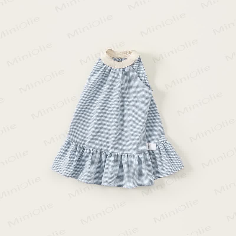 Toddler Blue Plaid Sleeveless Dress - image 2