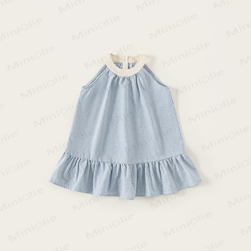 Toddler Blue Plaid Sleeveless Dress - Blue - 10Y - image 1