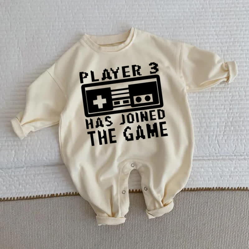 PLAYER 3 HAS JOINED THE GAME Baby Beige Romper - Beige - 2-3T - image 1
