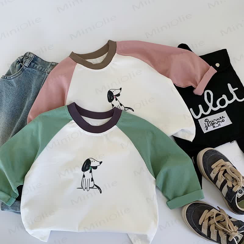 Kid Dalmatian Dog Raglan T-Shirt - image 2