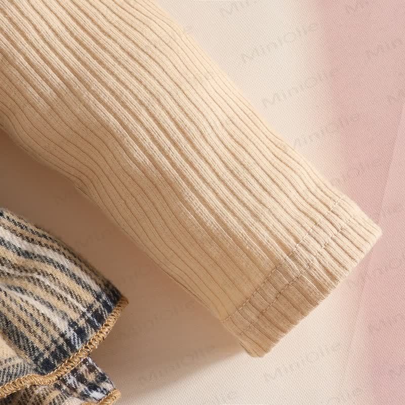 Baby Plaid Bow Bodysuit with Headband - image 5