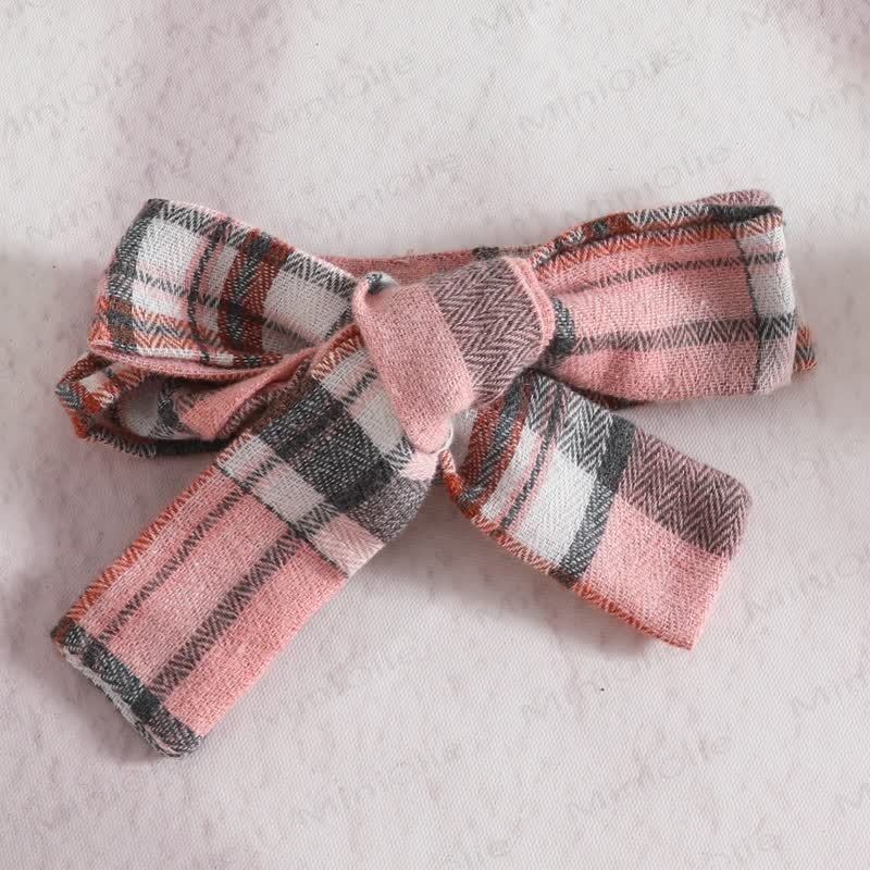 Baby Plaid Bow Bodysuit with Headband - image 15