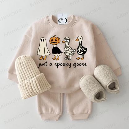 JUST A SPOOKY GOOSE Ghost Pumpkin Baby 2-Piece Set - Beige - 2-3T - image 1