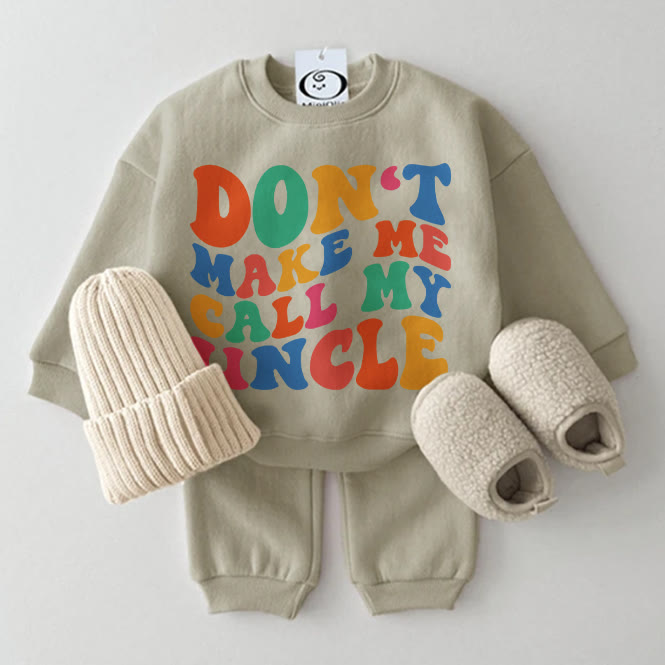 DON'T MAKE ME CALL MY UNCLE Baby 2-piece Grey Green Set - Grey Green - 2-3T - image 1