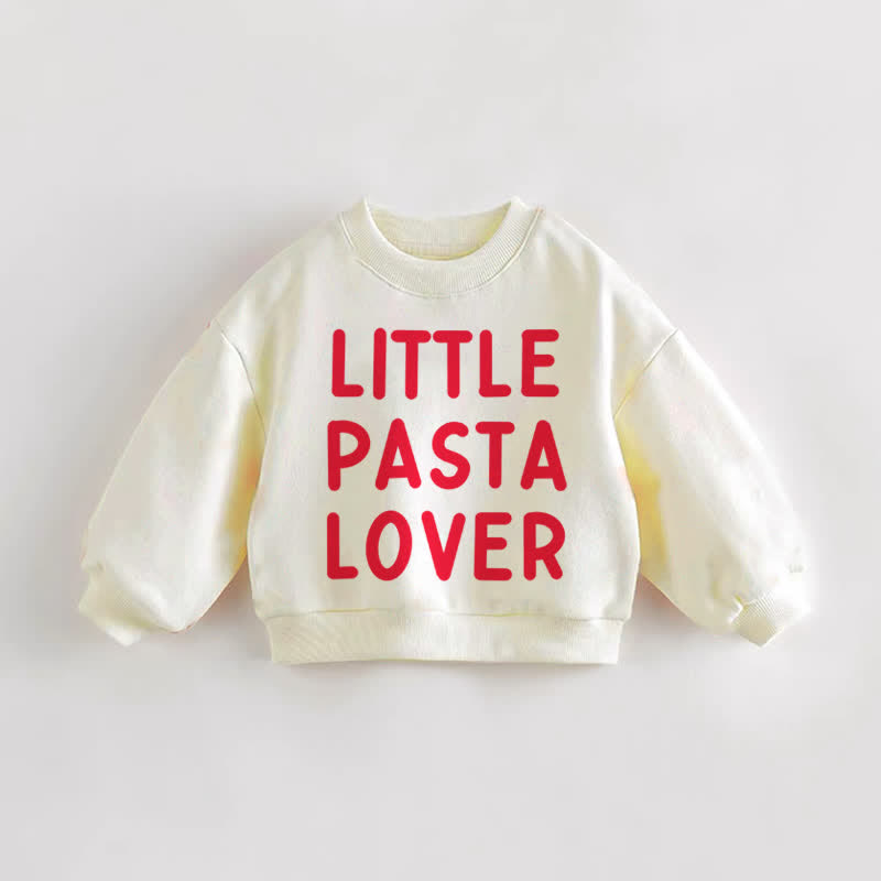 LITTLE PASTA LOVER Baby Toddler Sweatshirt - Cream - 3-5T - image 1