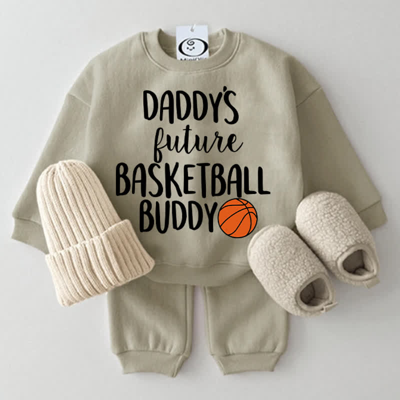 DADDY'S FUTURE BASKETBALL BUDDY Baby 2-piece Set - Grey Green - 2-3T - image 1