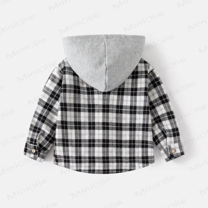 Kid Boy Hooded Plaid Shirt - image 2