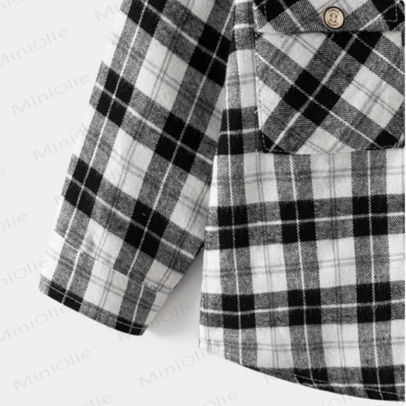 Kid Boy Hooded Plaid Shirt - image 5