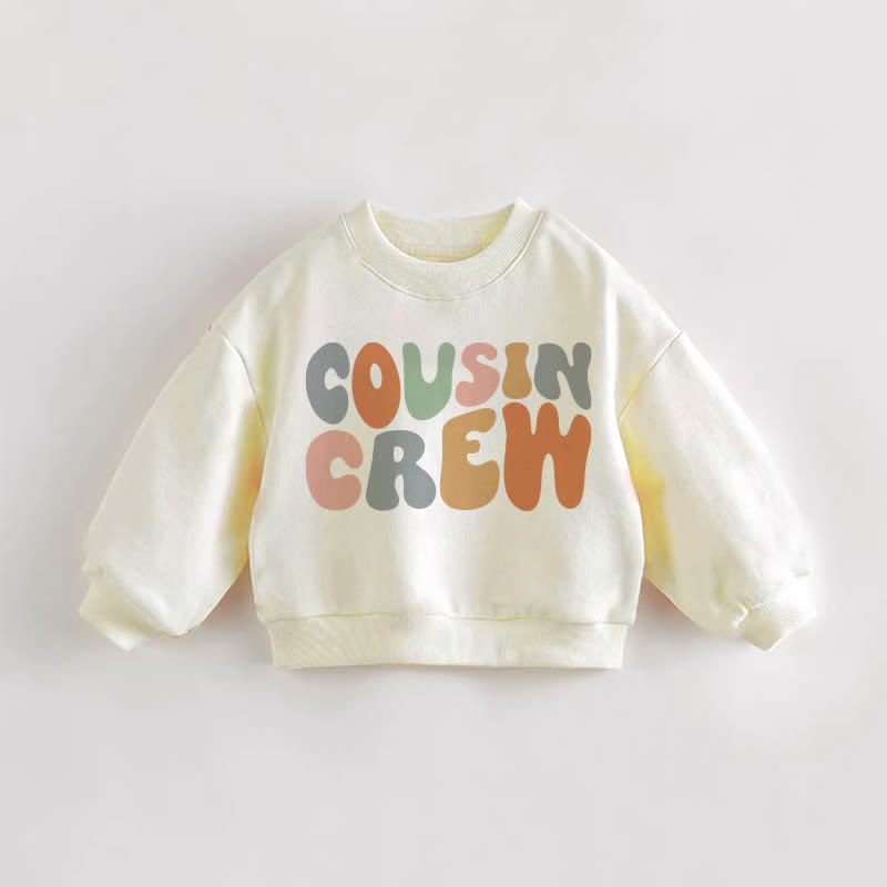 COUSIN CREW Baby Toddler Letter Sweatshirt - Cream - 3-5T - image 1