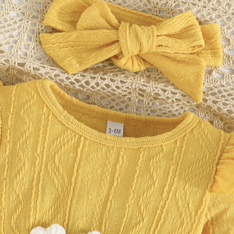 Baby Flower Bodysuit Headband Socks - image 5