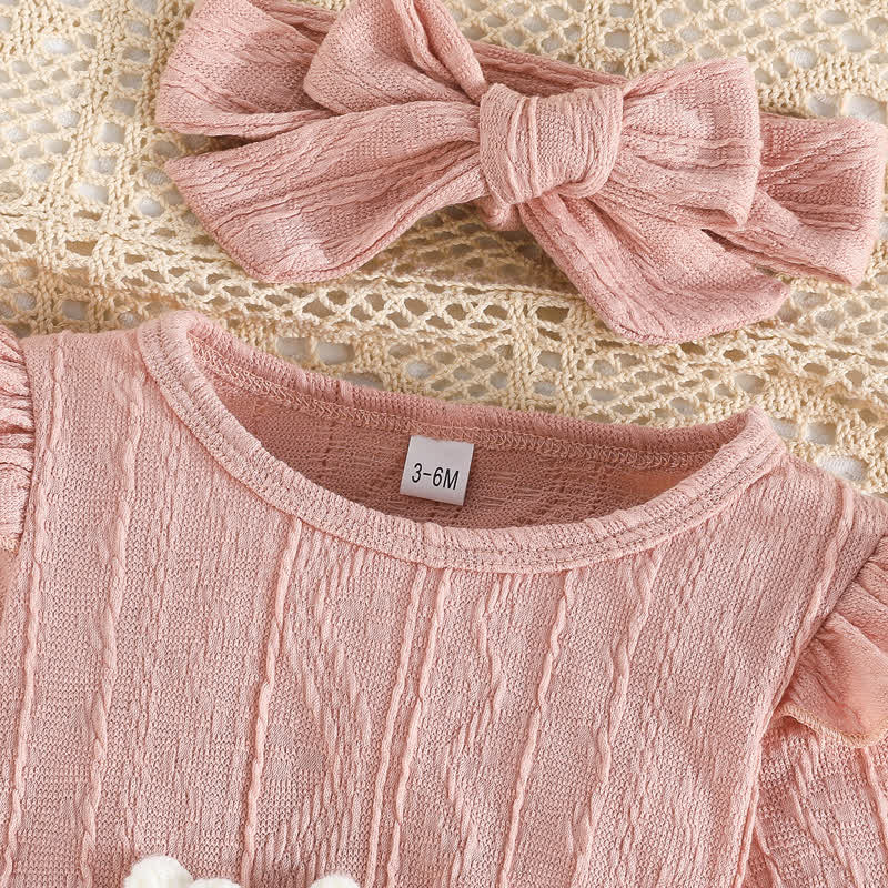 Baby Flower Bodysuit Headband Socks - image 13