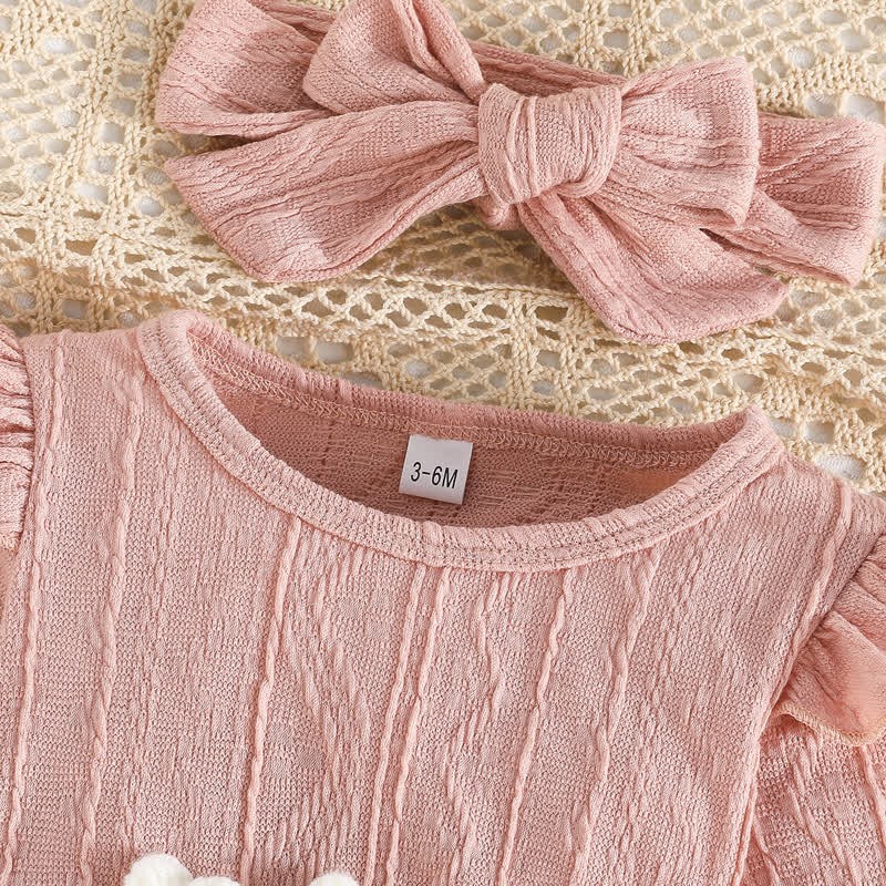Baby Flower Bodysuit Headband Socks - image 13