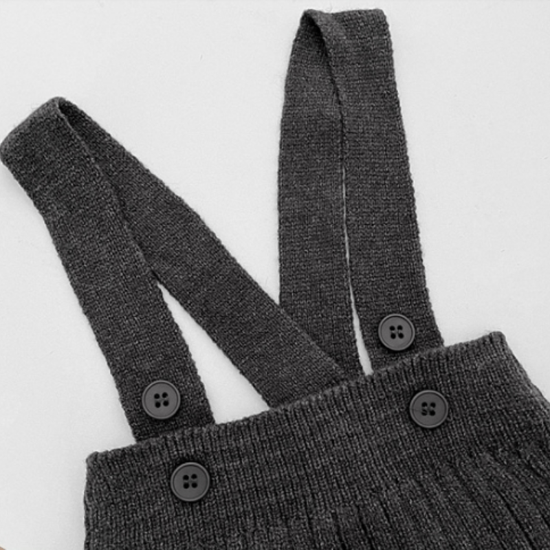 Baby Solid Color Knitted Overalls - image 5