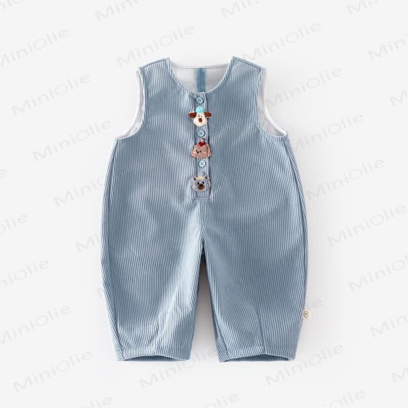 Baby Animal Patch Corduroy Overalls - Blue - 5-7T - image 16