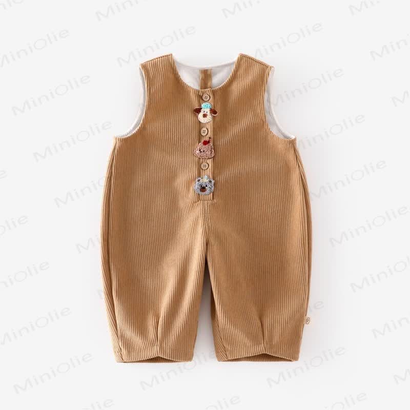 Baby Animal Patch Corduroy Overalls - Brown - 5-7T - image 5