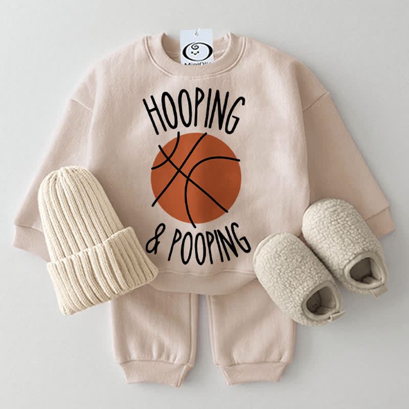 HOOPING & POOPING Baby 2-piece Beige Set - Beige - 2-3T - image 1