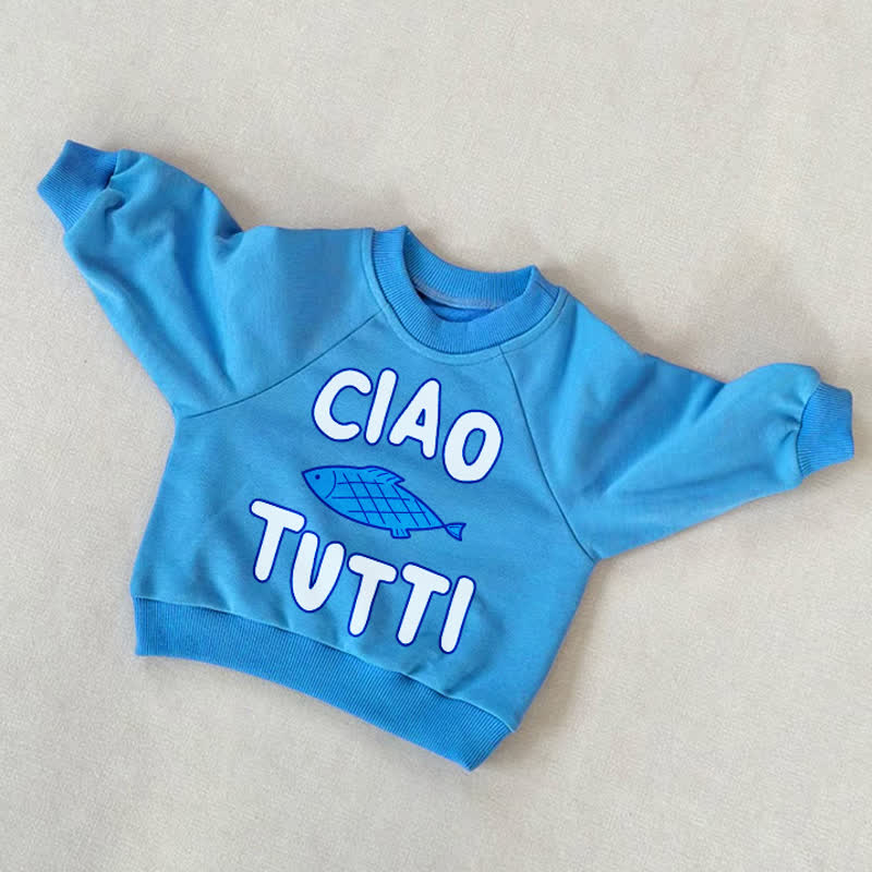 CIAO TUTTI Baby Toddler Blue Fish Sweatshirt - Blue - 3-5T - image 1