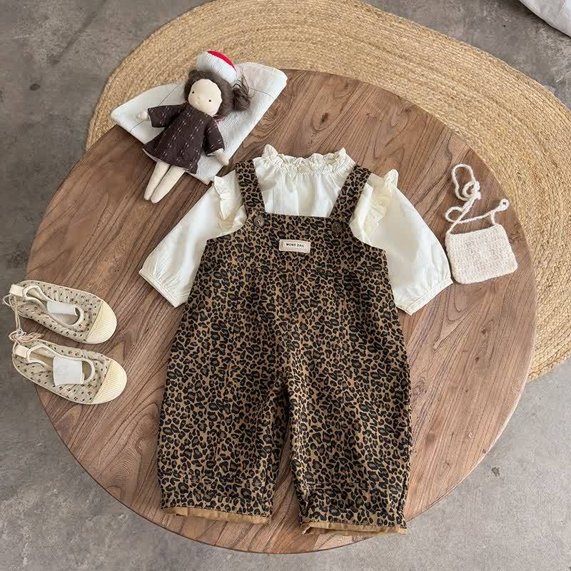 Baby Leopard Overalls or Beige Top - image 1