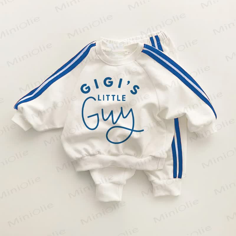 GIGI'S LITTLE GUY Baby Toddler Blue Striped 2-piece Set - White&Blue - 3-5T - image 1