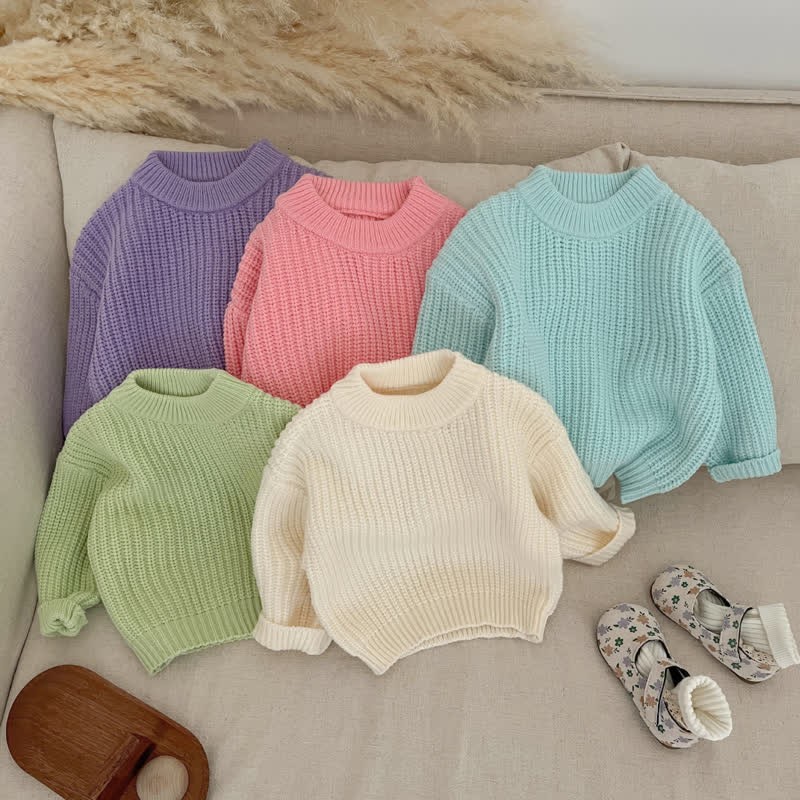 Baby Solid Color Loose Sweater - image 1